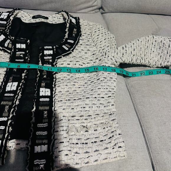 WHBM Embellished Tweed Boucle Cropped Blazer Jacket Sz 6 Career Wear Office - Picture 7 of 7